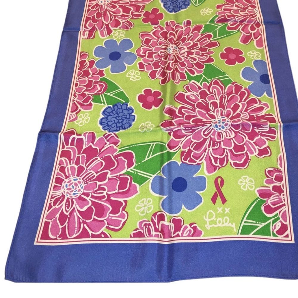 Lilly Pulitzer Silk Floral Scarf 2005 Ford Breast Cancer 1254